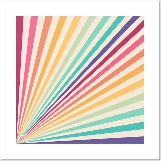 Retro Rainbow Sunburst Wall Art by JunkyDotCom